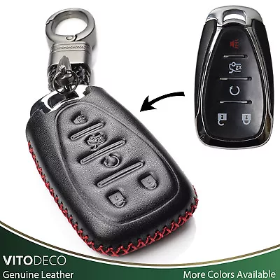 Vitodeco Leather Keyless Smart Key Fob Cover For Chevy Camaro Malibu Cruze Spark • $13.99