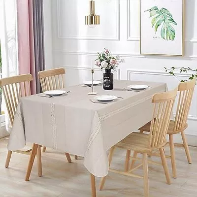  100% Waterproof Rectangle PVC Tablecloth Vinyl Table 60X84IN Light Coffee • $34.92