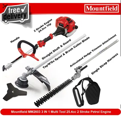 MOUNTFIELD MM2603 3 In 1 MULTI TOOL Strimmer Brush Cutter Hedge Trimmer 25cc  • £189.99