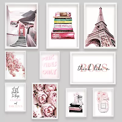 £7.99 • Buy Designer Fashion Travel Home Gift Wall Fun Art Poster Print Picture Pink  A3A4