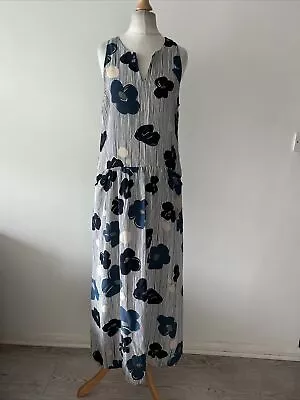 Duncan Fab Pure Silk Oversized Lagenlook Summertime Midi Dress.UK 8 • £14.99