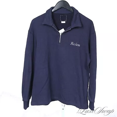 #1 MENSWEAR LNWOT Visvim Japan Navy Peerless Cashmere Mix 1/2 Zip Sweater 4 NR • $9.99