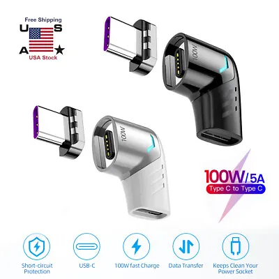 100W USB Type C Magnetic Adapter Cable Fast Charging Right Angle Converter Plug • $8.69