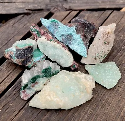 KAKANDA Congo Mine Run - 7 PCS Mixed Druzy Crystal Mineral Bulk Lot • $19.47