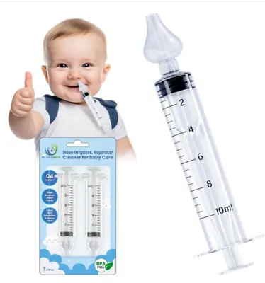 PLUSQMED  Nasal Aspirator Nose Cleaner Syringe Nasal Irrigator Reusable Silicone • £3.49
