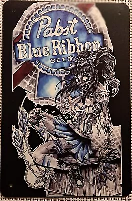 Pabst Blue Ribbon Beer Metal Hanging Wall Sign • $25.50