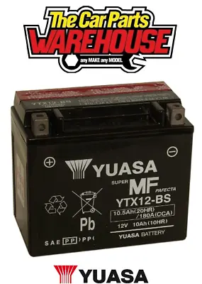 GENUINE YUASA YTX12-BS MOTORCYCLE BATTERY 10Ah 12V WITH ACID Cheapest On Ebay • £48.95
