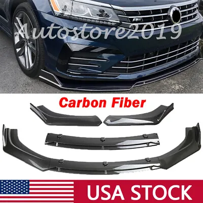 $65.99 • Buy For VW Jetta MK6 MK7 Front Bumper Lip Splitter Spoiler Kit Carbon Fiber Look