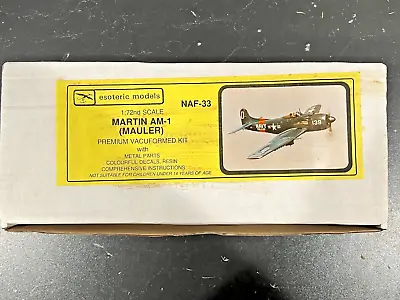 $20 • Buy 1/72 Martin AM-1 MAULER Vacuformed Kit W/Metal Parts - Esoteric Models NAF-33