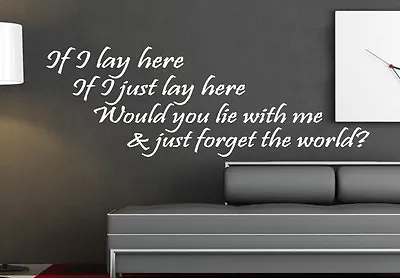 Snow Patrol If I Lay Here Wallart Q14 Bedroom Vinyl Decal • £11