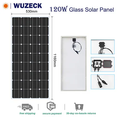 WUZECK 120W 18V Monocrystalline Solar Panel Module 10A Controller For Camping RV • $69.99