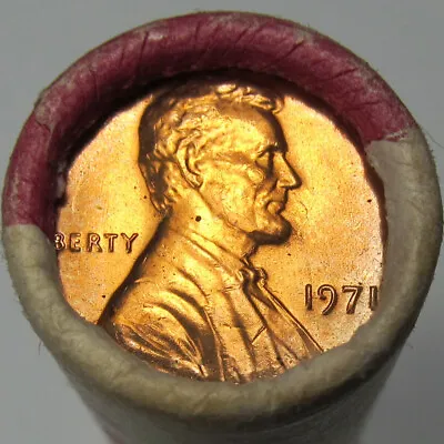 1971 P Lincoln Cents/Memorial Penny Original Bank Wrapped BU Roll 50 Pennies OBW • $19.99