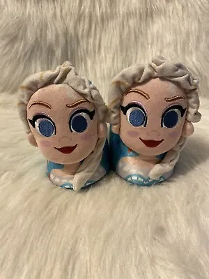 Disney Frozen Elsa Slippers Girls Size 7-8 Blue Slip On Shoes • $15