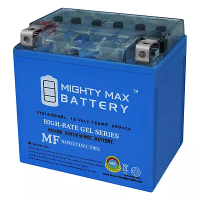 Mighty Max YTX14-BS GEL 12V 12AH Battery For BMW R1200GS Adventure 09-13 • $49.99