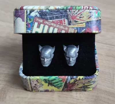 Marvel Comics Captain America 3D Face Metal Cufflinks Gift Box VGC Free P & P • £9.99