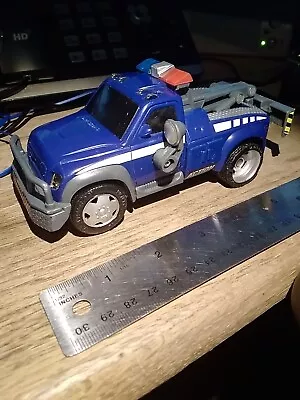 Matchbox 6  Battery Operated Navy Blue Police Tow Truck Wrecker Light/Sound 2001 • $11.99