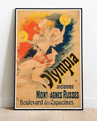 OLYMPIA MUSIC HALL PARIS ADVERT VINTAGE REPRO Poster 36 X24  (similar To A1 ) • £11.99