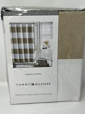 Tommy Hilfiger Cabana Stripe Signature Fabric Shower Curtain NEW 72x72 • $42.27