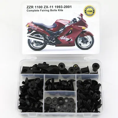 Steel Fairing Bolts Kit Nut Fit For 1993-2001 Kawasaki ZZR1100 ZX 11 1994 Black • $32.78