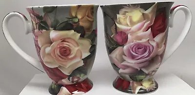 Maxwell Williams Footed Mug Cup Posey Flower Bone China Set Of 2(12) • $40