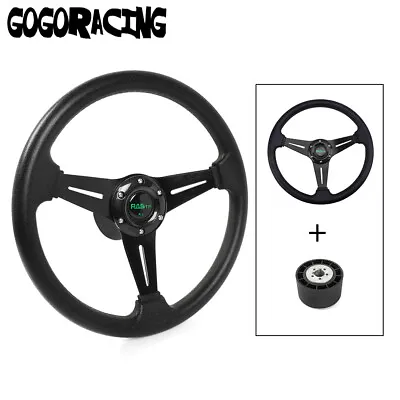 14  Boat Marine 3 Spoke Steering Wheel W/ 3/4  Axle Hub Adapter 6 Bolts Keyway • $66.99