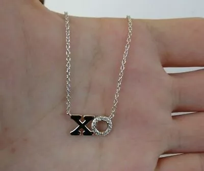 X - O Necklace Pendant W/ Simulated Diamond Accents / 925 Sterling Silver / 18'' • $36.76