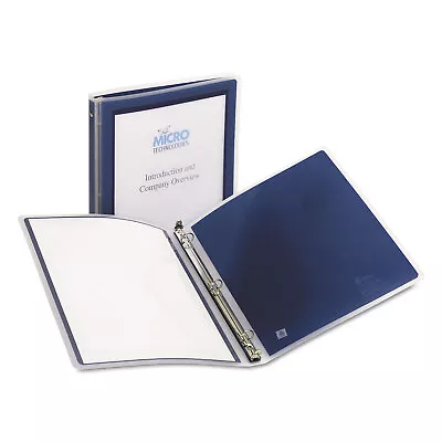 Avery Flexi-View Binder W/Round Rings 11 X 8 1/2 1/2  Cap Navy Blue 15766 • $11.97