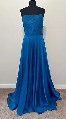 Sherri Hill 52822 Prom Party Pageant Formal Dress 18 Peacock Blue New With Tags • $175