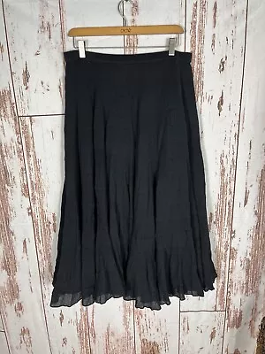 Vintage 90s Black Maxi Skirt Cottage Whimsigoth Fairycore Boho Medium • $29.98