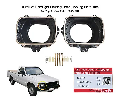 $59.95 • Buy Headlight Housing Lamp Backing Plate Trim For Toyota Hilux Pickup LN50 1984-1988