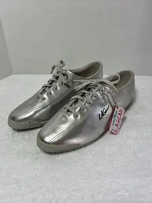 VINTAGE LA Gear Metallic Silver Sneakers 1990 Shoes Womens Size 7.5 Keychain • $24.99