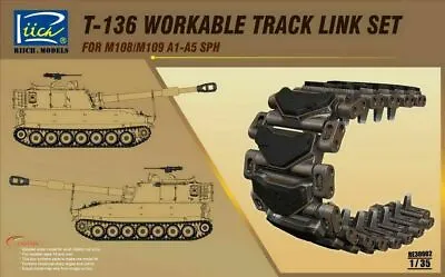 Riich Models RE30002 1/35 T-136 Workable Track Link Set For M108/M109A1-A5 SPH • $19.75