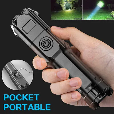 $7.89 • Buy Rechargeable Led Flashlight Torch Zoomable Tactical Police Super Bright Lamp USA