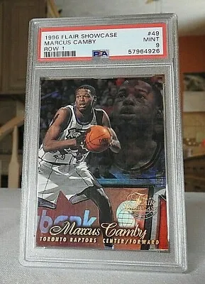 MARCUS CAMBY RC 1996-97 Flair Showcase Row 1 Seat #49 PSA 9 MINT NONE HIGHER • $119.95