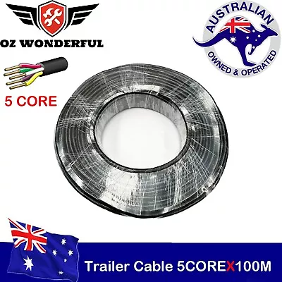 $125.99 • Buy 100MX5 Core Trailer Cable Road Train Wire Caravan Plug Socket Wiring
