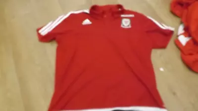 Wales Football Adidas Make Mans Size Uk Xl Polo Shirt • £7.99