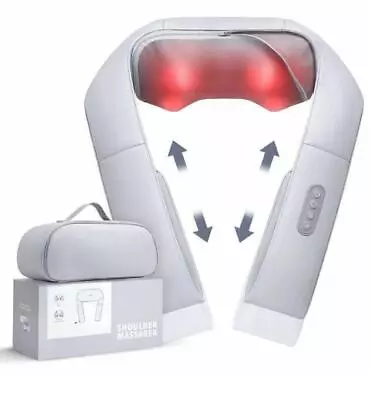 Shiatsu Back Neck And Shoulder Massager With Heat Deep Tissue 3D Kneading Pillow • $29.99