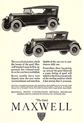 1922 Maxwell Motor Corporation Automobile Detroit Mi Print Advertisement Z1872 • $13.53