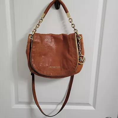 Michael Kors Stanthorpe Convertible Brown Distressed Leather Shoulder Crossbody • $63.20
