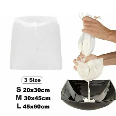 Nylon Straining Bag Mesh Food Strainer Filter Home Wine Brewing Tea Making Tools • £10.37