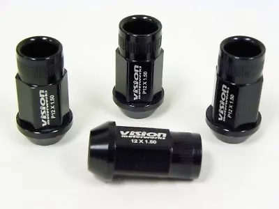 4 Pc Pack Vms Racing Forged Aluminum Racing Race Premium Lug Nuts 14x1.5 Black • $16.88