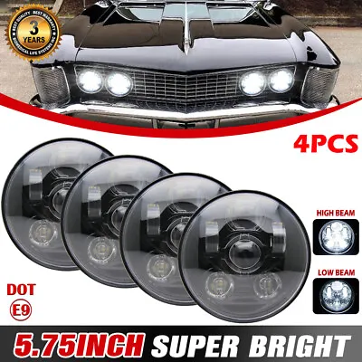 4PCS 5.75 5-3/4  Black LED Headlights Hi Lo Beam For Chevy Chevelle 1964-1970 • $93.14