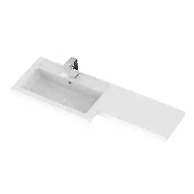 1200mm Bathroom Sink Left Hand 1 Tap Hole White Countertop Vanity Top BASIN ONLY • £49.95