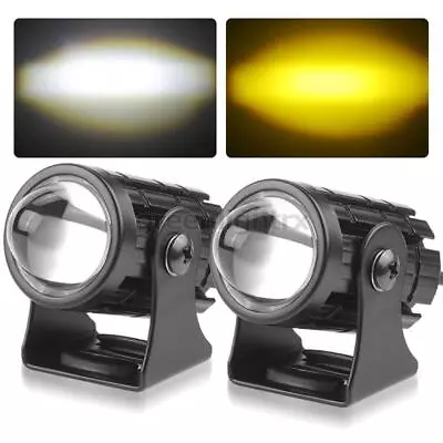 2X LED White Yellow Motorcycle Headlight Spot Light Driving Fog Hi-Low Dirt Bike • $17.98