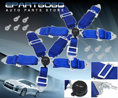 3  Sport Tuning 5 Point Camlock Harness Seat Belt Latch Strap Bolt Blue • $63.99