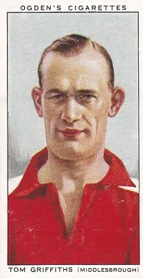 Ogden Cigarette Card Football Club Captains 1936 #11 TOM GRIFFITHS MIDDLESBROUGH • £1.50