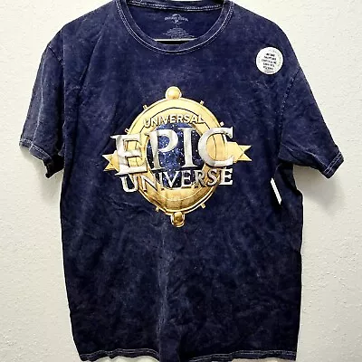 LARGE 2024 Universal Studios EPIC Universe Navy Blue Shirt Size L NEW Orlando FL • $44.49