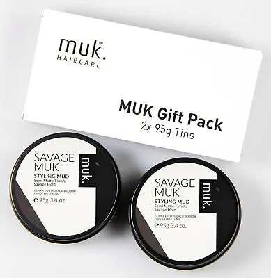 £24.90 • Buy Savage Muk Hair Wax Styling Mud Twin Pack (2x 95g Tins Of Ultimate Hold) 