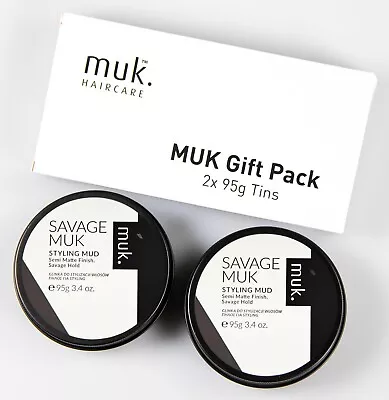 Savage Muk Hair Wax Styling Mud Twin Pack (2x 95g Tins Of Ultimate Hold)  • £24.90