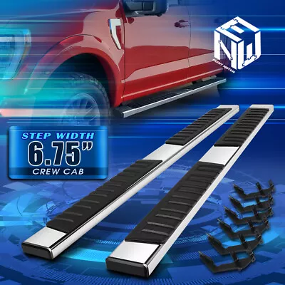 For 15-24 Ford F150 F250 F350 F450 Super Crew Cab 6.75  S.Steel Running Boards • $130.88